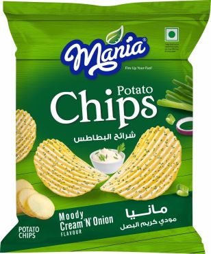 Mania Cream N Onion Potato Chips, 52 G